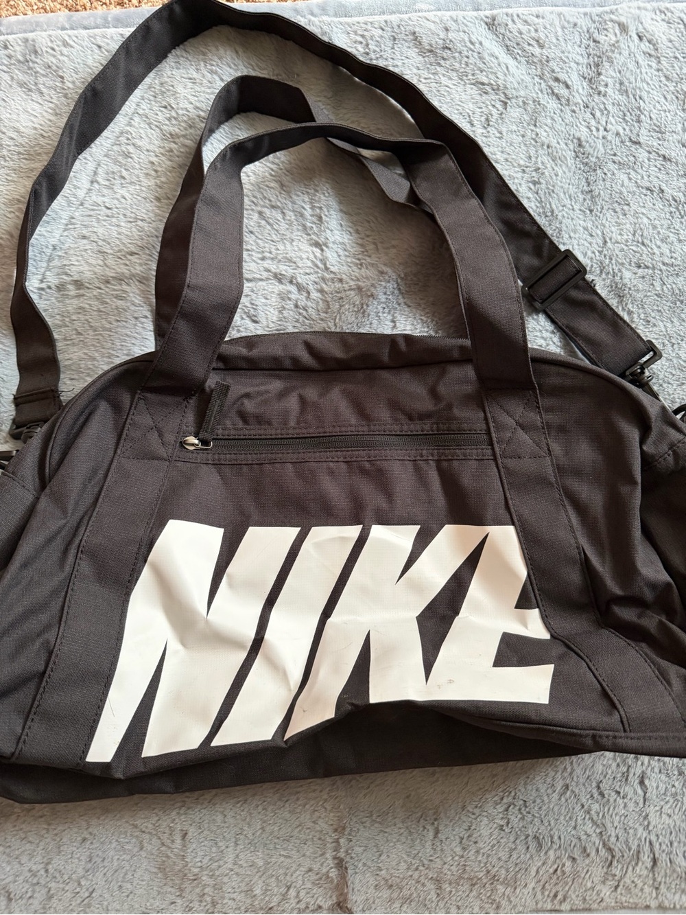 Nike Black Duffel Bag with Large White NIKE Script